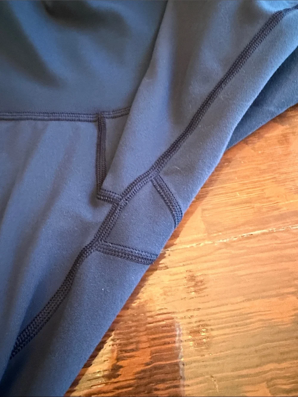 Lululemon Womens Leggings Adjustable Mesh rusching Navy Blue Size 8 High Rise